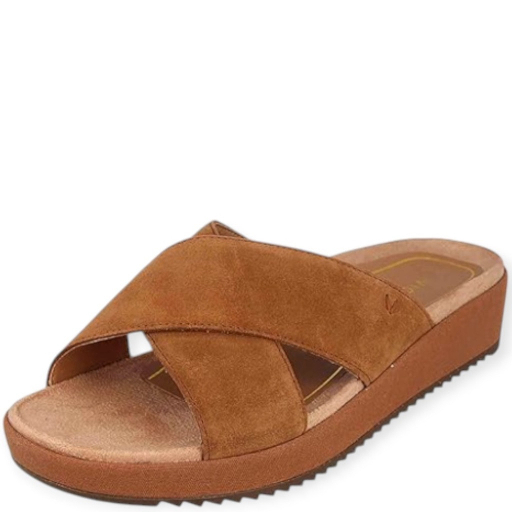 Vionic Brown Comfort Comfy Ergonomic Platform Sandal SZ 8.5